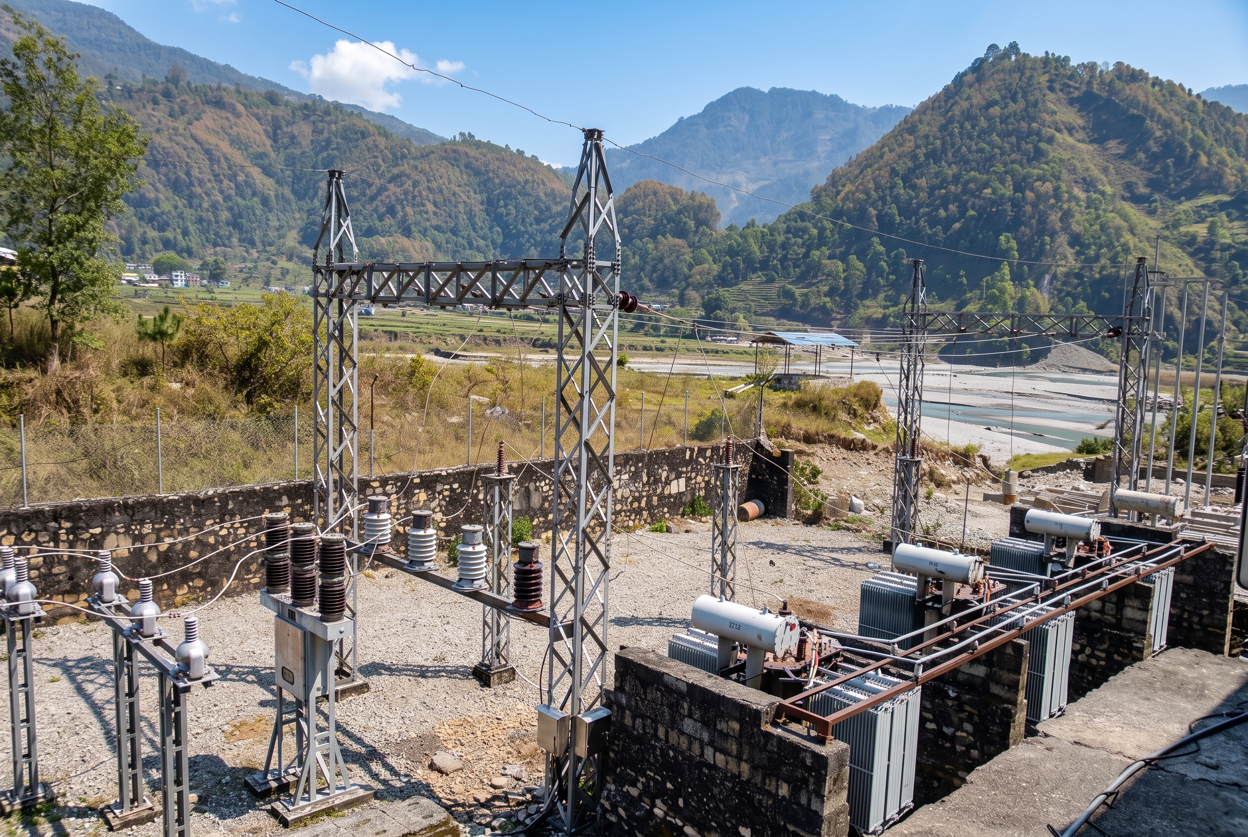 Outdoor Substation Yard and Valley View