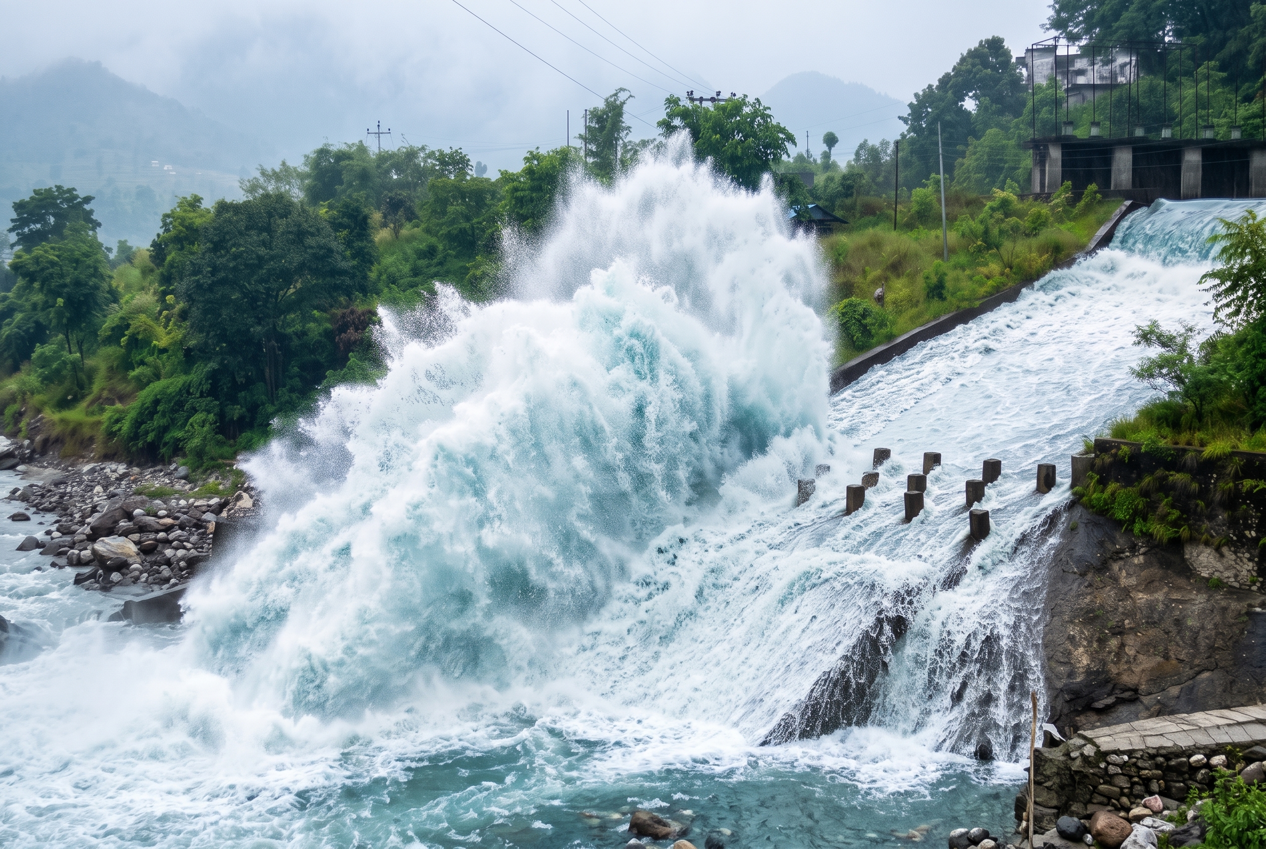 Turbulent Water Discharge / Spillway Chute